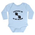 thumbnail image 1 of CafePress - Lifting Is In My Blood Body Suit - Long Sleeve Cotton Baby Bodysuit, 1 of 4