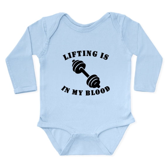 CafePress - Lifting Is In My Blood Body Suit - Long Sleeve Cotton Baby Bodysuit