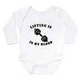 thumbnail image 1 of CafePress - Lifting Is In My Blood Body Suit - Long Sleeve Cotton Baby Bodysuit, 1 of 4