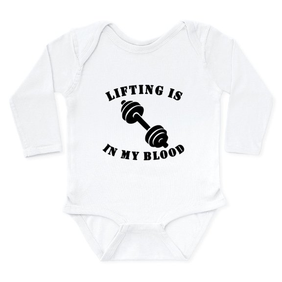 CafePress - Lifting Is In My Blood Body Suit - Long Sleeve Cotton Baby Bodysuit