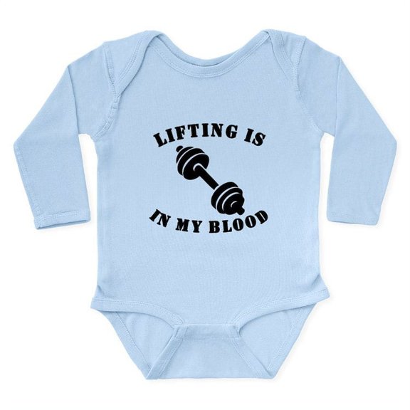 CafePress - Lifting Is In My Blood Body Suit - Long Sleeve Cotton Baby Bodysuit