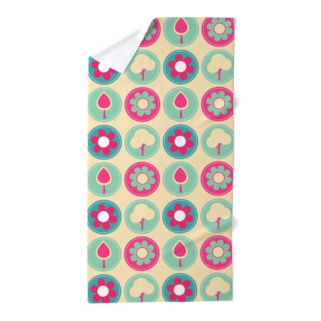 CafePress - Light Girly Floral Mod Pattern - Large Beach Towel, Soft 30"x60" Towel with Unique Design