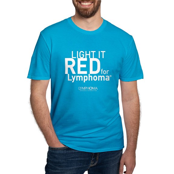 CafePress - Light It Red For Lymphoma White Text Men's Class - Men's Fitted T-Shirt