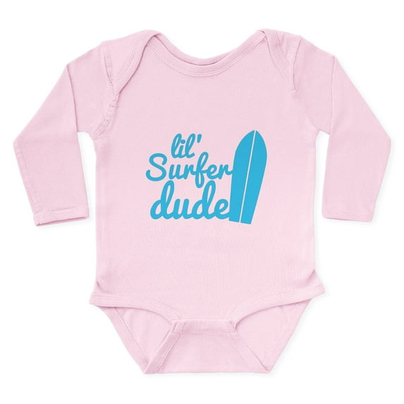 CafePress - Lil (Little) Surfer Dude! With Surfboard Body Suit - Long Sleeve Cotton Baby Bodysuit