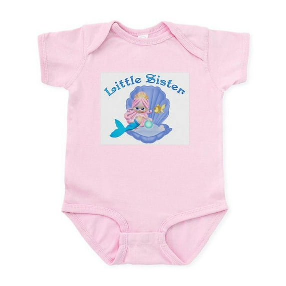 CafePress - Lil Mermaid Little Sister Infant Bodysuit - Baby Light Bodysuit, Size Newborn - 24 Months