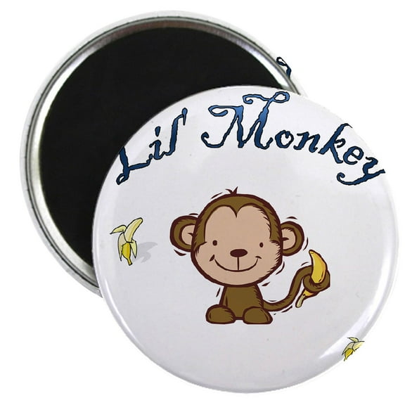 CafePress - Lil Monkey Magnet - 2.25" Round Magnet, Refrigerator Magnet, Button Magnet Style