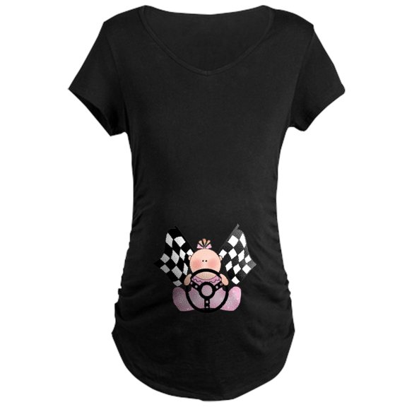 CafePress - Lil Race Winner Baby Girl Maternity Dark T Shirt - Maternity Dark T-Shirt