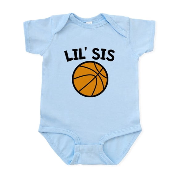 CafePress - Lil Sis Basketball Body Suit - Baby Light Bodysuit, Size Newborn - 24 Months