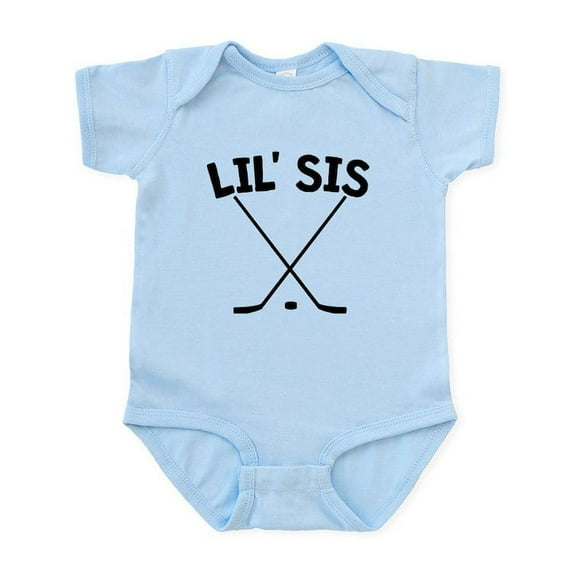 CafePress - Lil Sis Hockey Body Suit - Baby Light Bodysuit, Size Newborn - 24 Months