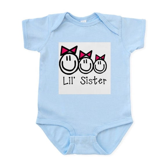 CafePress - Lil' Sister Of Three (Girls) Infant Bodysuit - Baby Light Bodysuit, Size Newborn - 24 Months