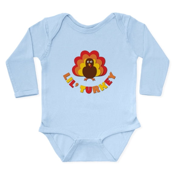 CafePress - Lil' Turkey Long Sleeve Infant Bodysuit - Long Sleeve Cotton Baby Bodysuit