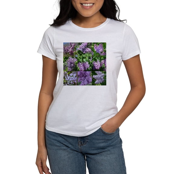 CafePress - Lilac Collage #16 Women's T Shirt - Women's Classic T-Shirt