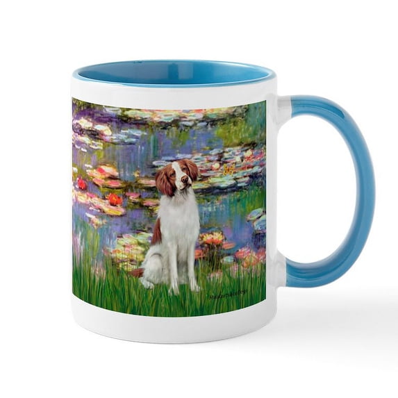 CafePress - Lilies 2/Brittany Spaniel Large Mugs - 11 oz Ceramic Mug - Novelty Coffee Tea Cup