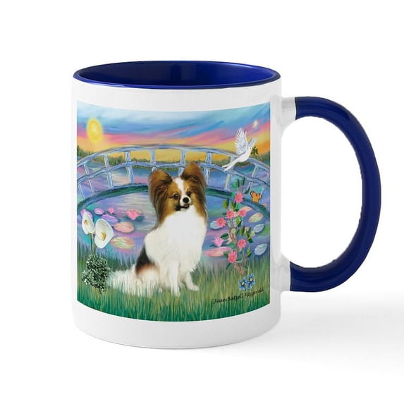 CafePress - Lilies / Papillon (F) Mug - 11 oz Ceramic Mug - Novelty Coffee Tea Cup