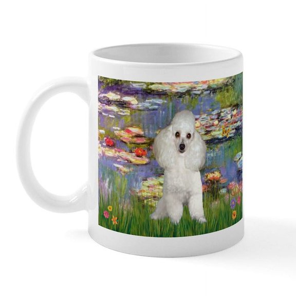 CafePress - Lilies /Poodle (W) Mug - 11 oz Ceramic Mug - Novelty Coffee Tea Cup