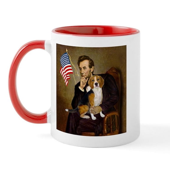 CafePress - Lincoln's Beagle Mug - 11 oz Ceramic Mug - Novelty Coffee Tea Cup