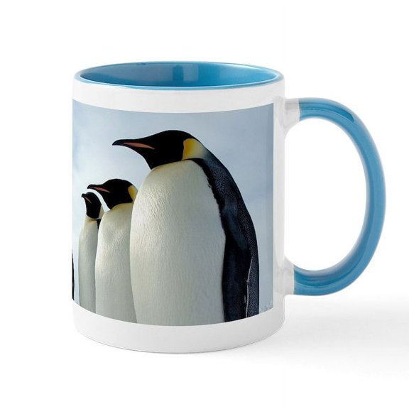 CafePress - Lined Up Emperor Penguins Mugs - 11 oz Ceramic Mug - Novelty Coffee Tea Cup