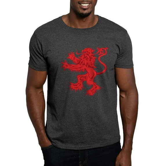 CafePress - Lion Red Dark T Shirt - Men's Classic Graphic Cotton T-Shirt