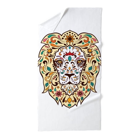 CafePress - Lion Sugar Skull Design - Large Beach Towel, Soft 30"x60" Towel with Unique Design