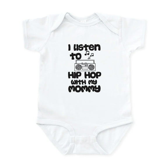 CafePress - Listen To Hip Hop With My Mommy Infant Bodysuit - Baby Light Bodysuit, Size Newborn - 24 Months