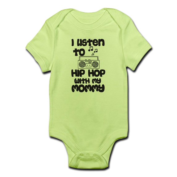 CafePress - Listen To Hip Hop With My Mommy Infant Bodysuit - Baby Light Bodysuit