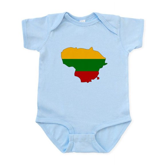 CafePress - Lithuania Flag Map Infant Bodysuit - Baby Light Bodysuit, Size Newborn - 24 Months