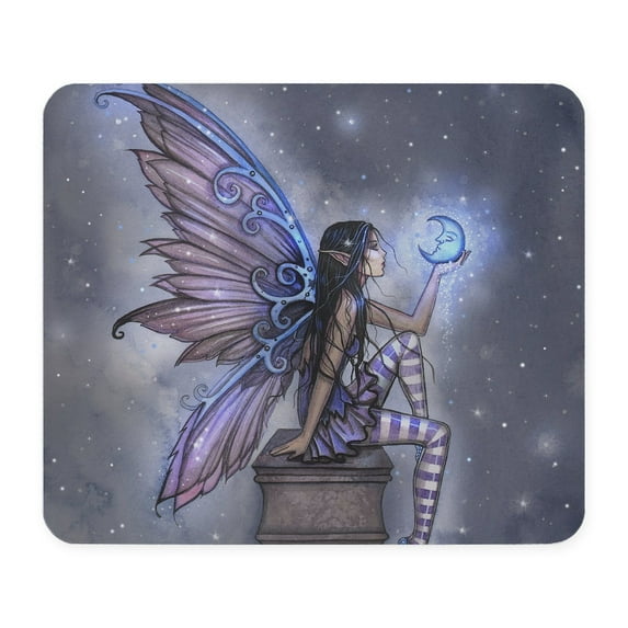 CafePress - Little Blue Moon Fairy Fantasy Art Mousepad - Non-slip Rubber Mousepad, Gaming Mouse Pad