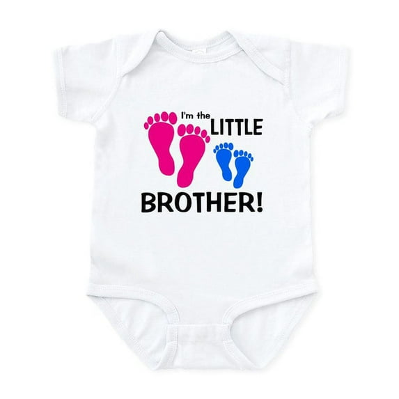 CafePress - Little Brother Baby Footprint Infant Bodysuit - Baby Light Bodysuit, Size Newborn - 24 Months