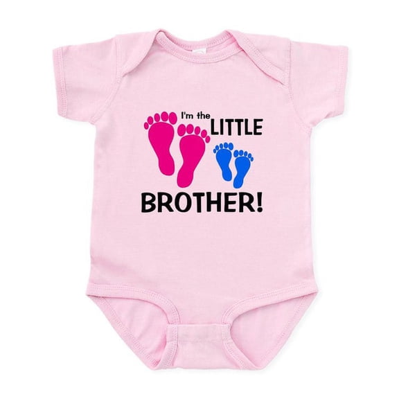 CafePress - Little Brother Baby Footprint Infant Bodysuit - Baby Light Bodysuit, Size Newborn - 24 Months
