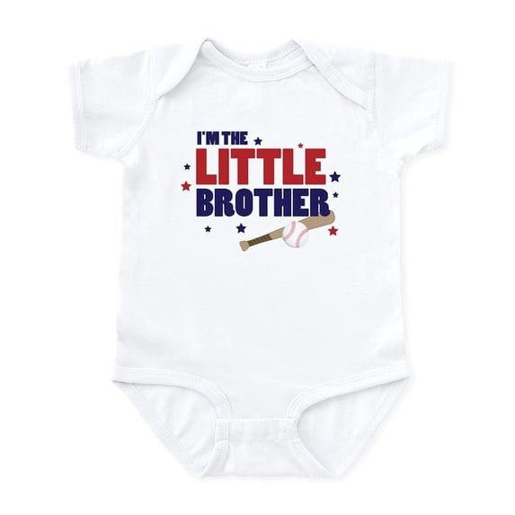 CafePress - Little Brother Baseball Infant Bodysuit - Baby Light Bodysuit, Size Newborn - 24 Months