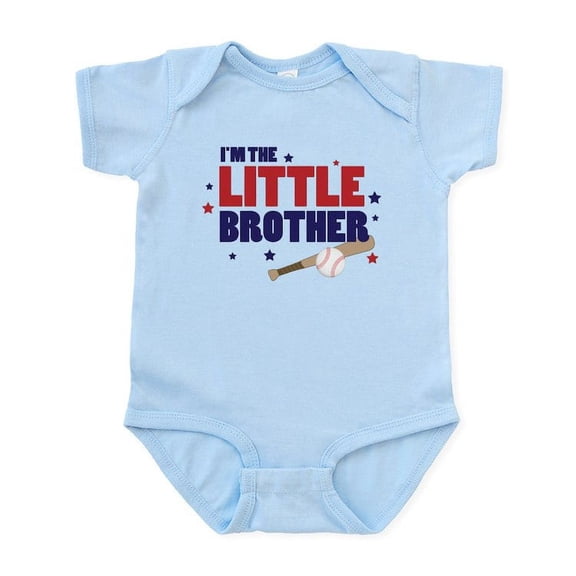 CafePress - Little Brother Baseball Infant Bodysuit - Baby Light Bodysuit, Size Newborn - 24 Months