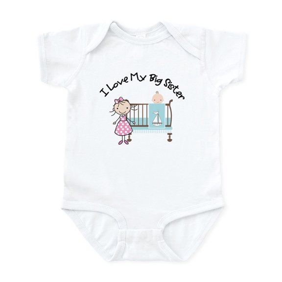CafePress - Little Brother Big Sister Matching Shirts Infant B - Baby Light Bodysuit, Size Newborn - 24 Months