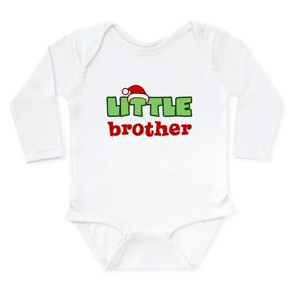 CafePress - Little Brother Christmas Body Suit - Long Sleeve Cotton Baby Bodysuit