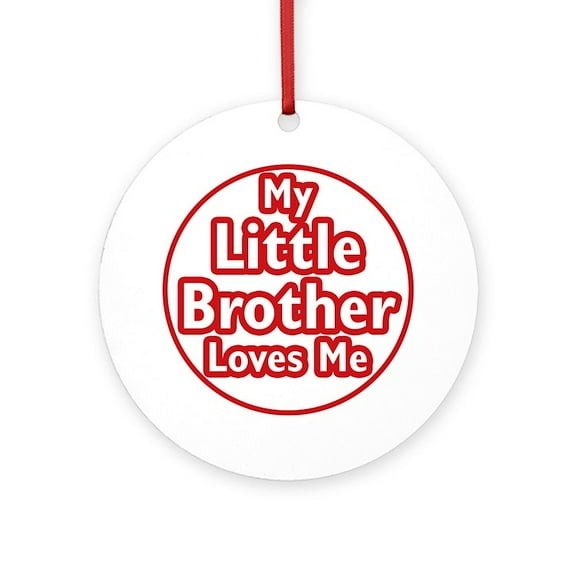 CafePress - Little Brother Loves Me -  Round Wood Ornament 4"