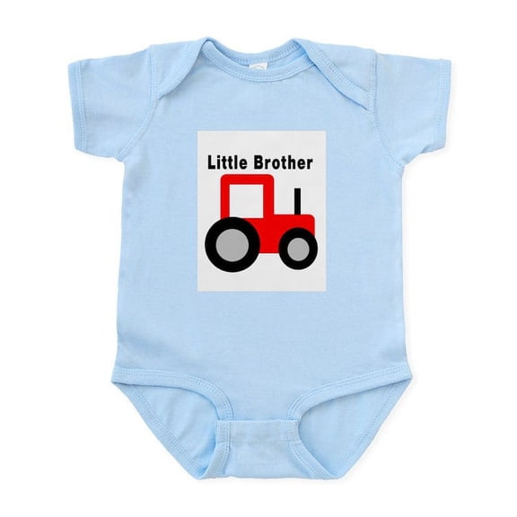 CafePress - Little Brother Red Tractor Infant Bodysuit - Baby Light Bodysuit, Size Newborn - 24 Months