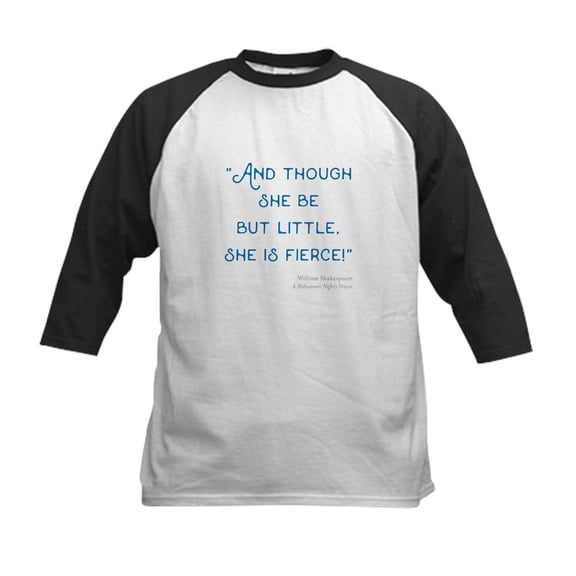 CafePress - Little But Fierce! Kids Baseball Jersey - Kids Cotton Baseball Jersey, 3/4 Sleeve Shirt