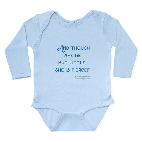 CafePress - Little But Fierce! Long Sleeve Infant Bodysuit - Long Sleeve Cotton Baby Bodysuit