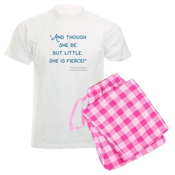 CafePress - Little But Fierce! Men's Light Pajamas - Men's Light Loose Fit Cotton Pajama Set