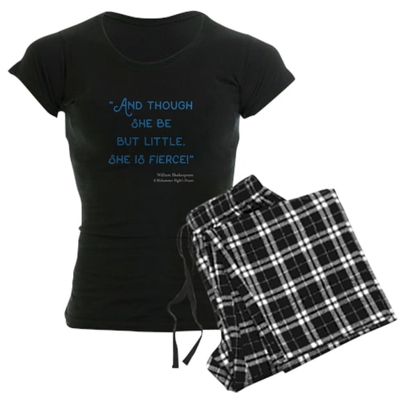 CafePress - Little But Fierce! Women's Dark Pajamas - Women's Short Sleeve Print T-Shirt and Pants Dark Cotton Pajama Set
