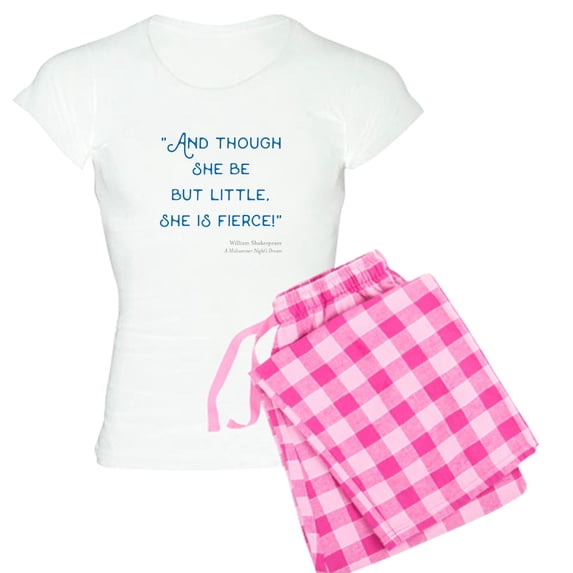 CafePress - Little But Fierce! Women's Light Pajamas - Women's Short Sleeve Print T-Shirt and Pants Light Cotton Pajama Set