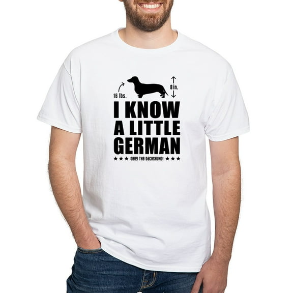 CafePress - Little German! Dachshund Light T Shirt - Men's White Classic Cotton T-Shirts