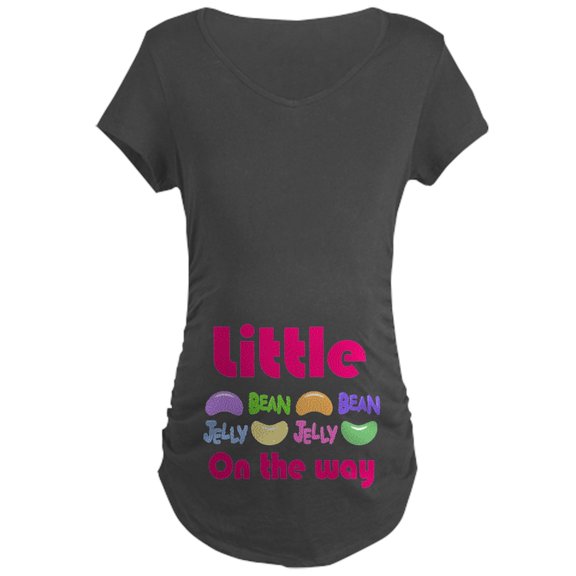 CafePress - Little Jelly Bean On The Way Maternity T Shirt - Maternity Dark T-Shirt