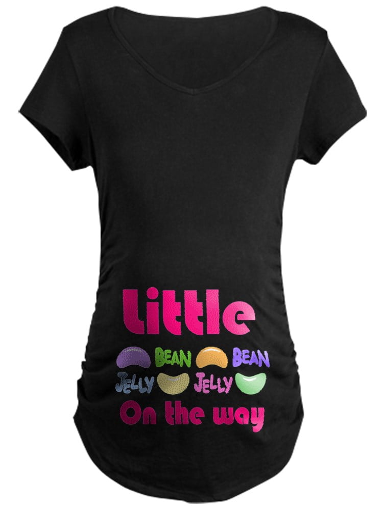 CafePress Little Jelly Bean On The Way Maternity T Shirt Maternity Dark TShirt