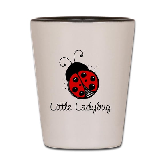 CafePress - Little Ladybug - White/Black Shot Glass, Unique and Funny Shot Glass
