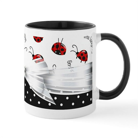 CafePress - Little Ladybugs Mug - 11 oz Ceramic Mug - Novelty Coffee Tea Cup