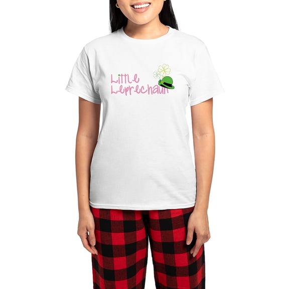 CafePress - Little Leprechaun Women's Light Pajamas - Women's Short Sleeve Print T-Shirt and Pants Light Cotton Pajama Set