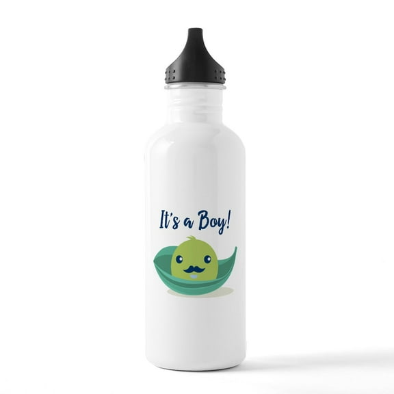 CafePress - Little Man Mustache Ba Stainless Water Bottle 1 - Stainless Steel Water Bottle, Sports Bottle, 1.0L