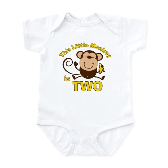 CafePress - Little Monkey 2Nd Birthday Boy Infant Bodysuit - Baby Light Bodysuit, Size Newborn - 24 Months