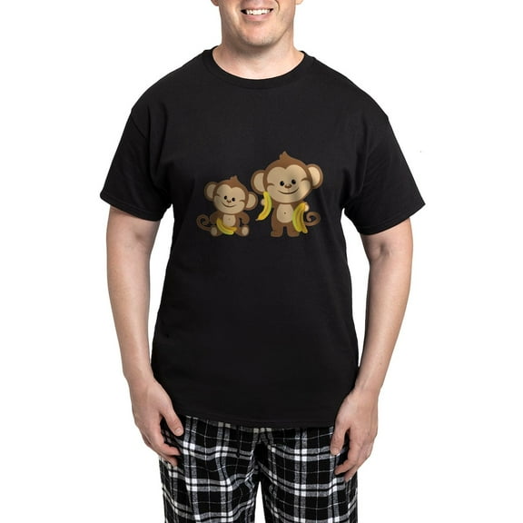 CafePress - Little Monkeys Men's Dark Pajamas - Men's Dark Loose Fit Cotton Pajama Set