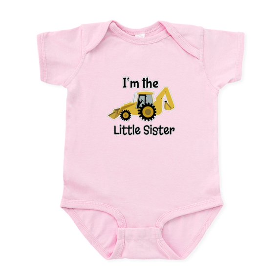 CafePress - Little Sister Backhoe I'm The Little Sister Body S - Baby Light Bodysuit, Size Newborn - 24 Months
